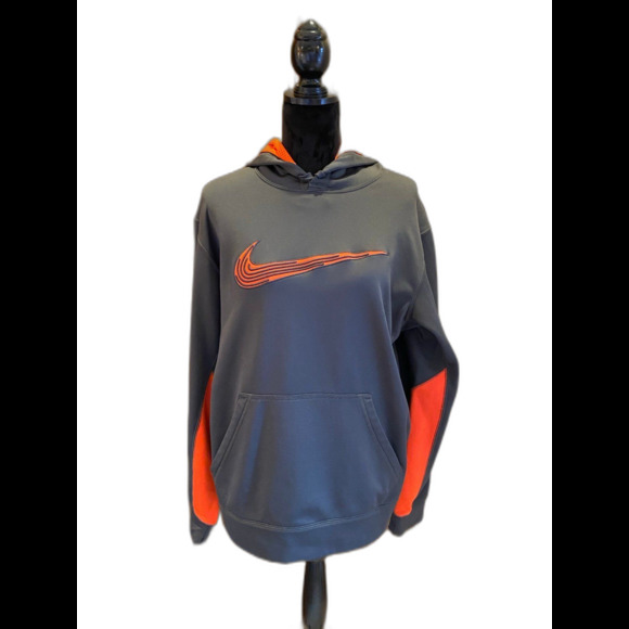 Nike Other - Nike Hoodie Therma Fit Size Large Athletic Pullover  Orange & Gray  Athleisure